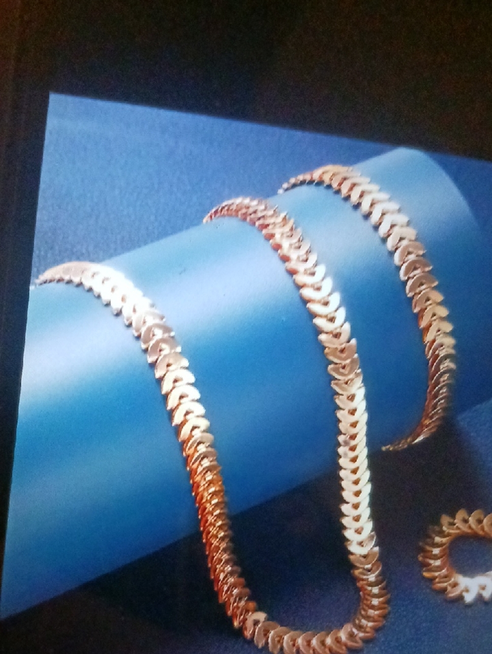 Gold Tone Women's Herringbone Chain Necklace - And Bracelet